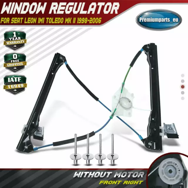 Window Regulator w/o Motor for Seat Leon 1M1 Toledo MK II 1998-2006 Front Right