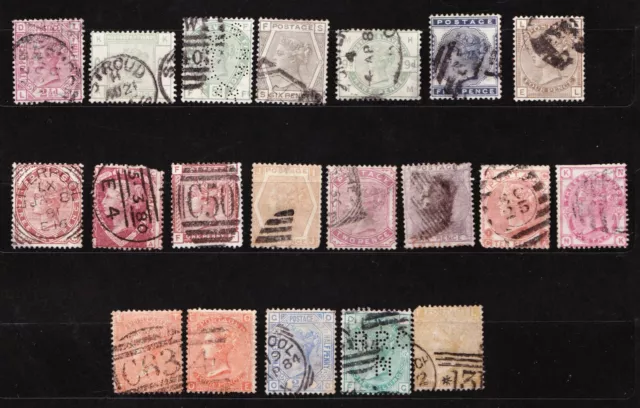 GREAT BRITAIN Used QV Classic Lot of 20 Stamps CV $3350, 1865-1884