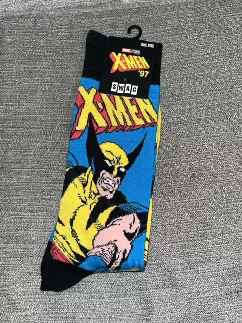 Marvel X-men Licensed Crew Socks By SWAG One Size Fits Most Wolverine ‘97