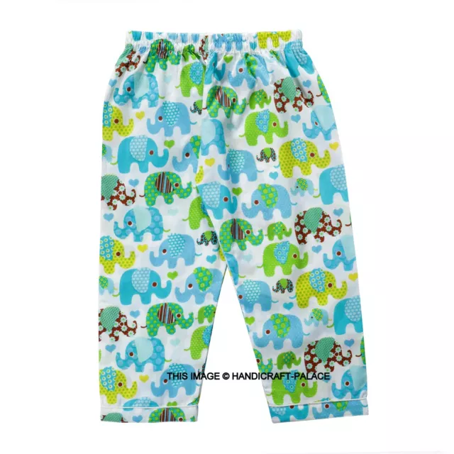 Bambini Unisex Set Pigiama Ragazzi 2 Pezzi Cotone Bianco Elefante Stampa Pj 3