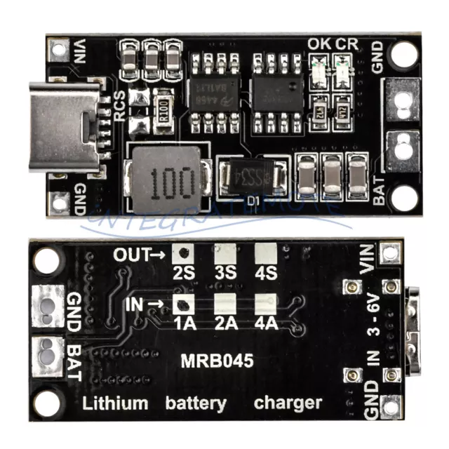 18650 Li-ion Battery Charger Step-Up Boost Module 2/3/4S 3-6V to 8.4/12.6/16.8V