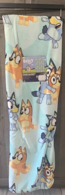 New Bluey & Bingo Heeler 60 x 90 Plush Throw Blanket New With Tag & Hanger