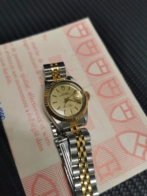 14K Gold Bezel Tudor 92413 Princess Oyterdate Date Swiss 2671 Automatic Watch 14K Gold Bezel Tudor 92413 Princess Oyterdate Date Swiss 2671 Automatic Watch