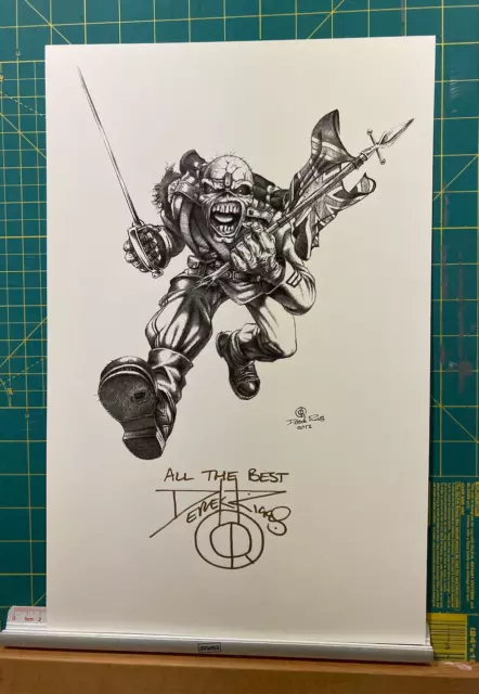 DEREK RIGGS Autographed 11"x17" Trooper Print. Iron Maiden/Eddie