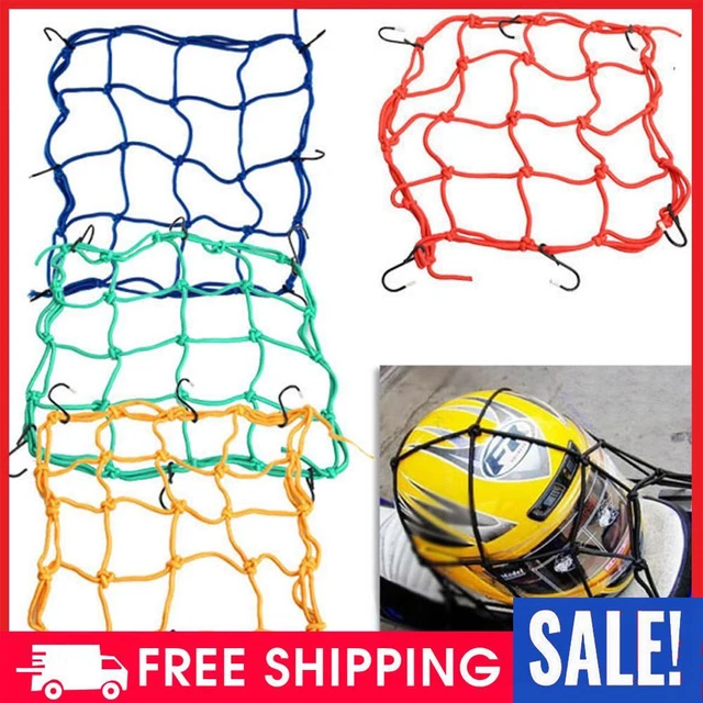 30*30cm Motorcycle 6 Hooks Hold Down Fuel Tank Luggage Net Mesh Web Bungee