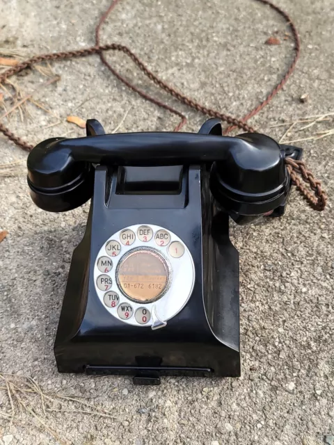Original GPO Model 332L Black Bakelite Telephone Stromberg GTE COLLECTIBLE DECOR