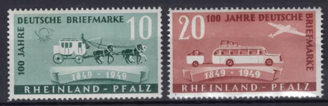 1949 Rheinland-Pfalz 49-50 ** postfrisch Sätze zur Auswahl