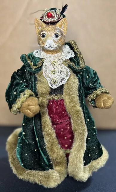 Vintage Victorian Cat 10" King Anthropomorphic Dolls Christmas Tree Ornament