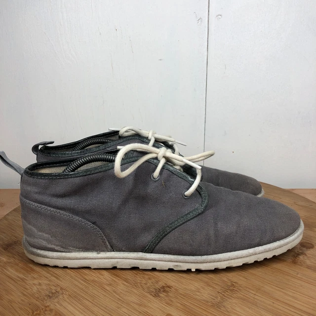 UGG SHOES MENS 11 Maksim Gray Canvas Sneakers Ankle Boots Chukka