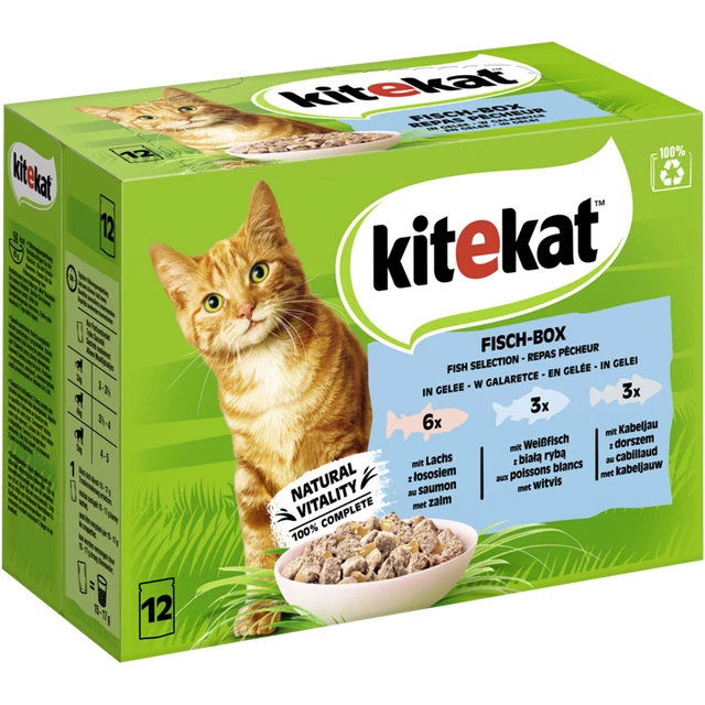 KITEKAT SACHETS MULTIPACK Fisch-Box IN Jelly 48 X 85g (9,29 €/ KG) £36. ...