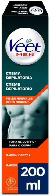 Veet for Men Crema cuerpo Depilatoria Masculina para hombre 200 ml piel Normal