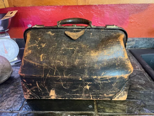 Vintage Doctor's Bag Black w/Patina