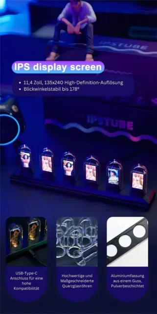 Nixie Tube Smart App Clock Vintage Röhren Gaming Röhre Tubes Zähler Uhr Led Neon 3