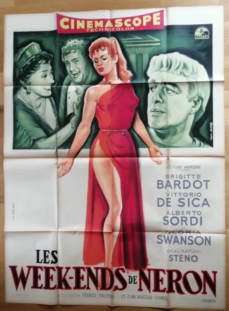 WEEK-ENDS DE NERON brigitte bardot affiche cinema originale 160x120 cm '56