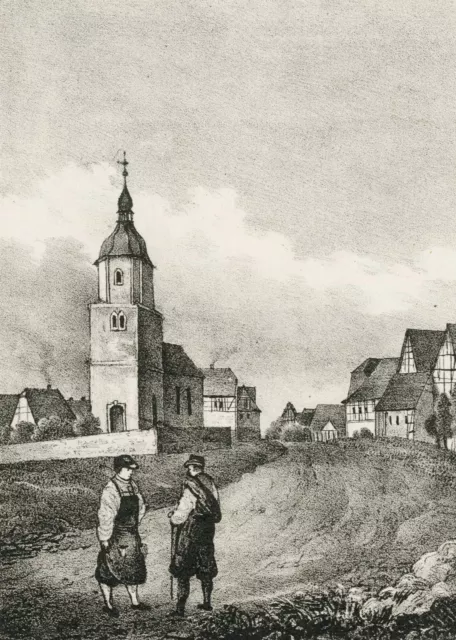 BEERWALDE - Sachsens Kirchen-Galerie - Lithographie 1840