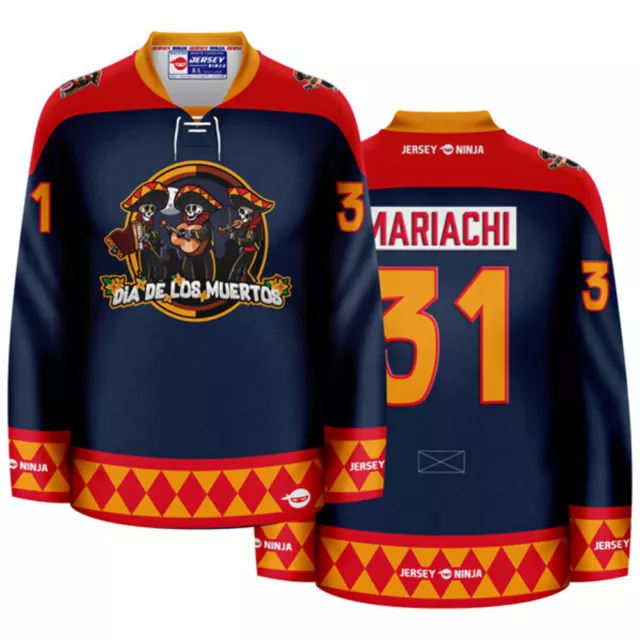 Dia de los Muertos Mariachi Band Hockey Jersey