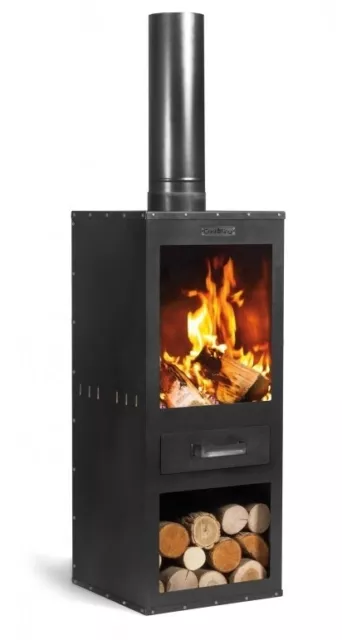 Chimenea de Jardín Rosa Calefactor H 150CM Para Calentar Y Asar Horno de Terraza