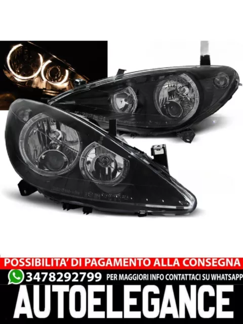 Fari Adatti Compatibili Per Peugeot 307 04.01-06.05 Angel Eyes Nero