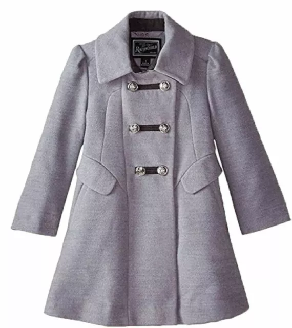 Rothschild Toddler Girls Gray Faux Wool Coat Size 2T 3T 4T