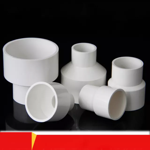 White PVC Metric Plumbing Fittings Pipe Reducer Adapter Connector Joints
