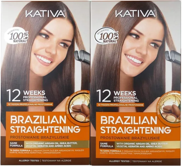 Kativa Keratin And Argan Oil Brazilian Straightening Kit Pack 2x150 ml