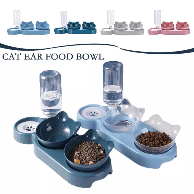 Feeder Water Dispenser Dog Cat Food Bowl Pet Automatic Cat Food Container A4V9