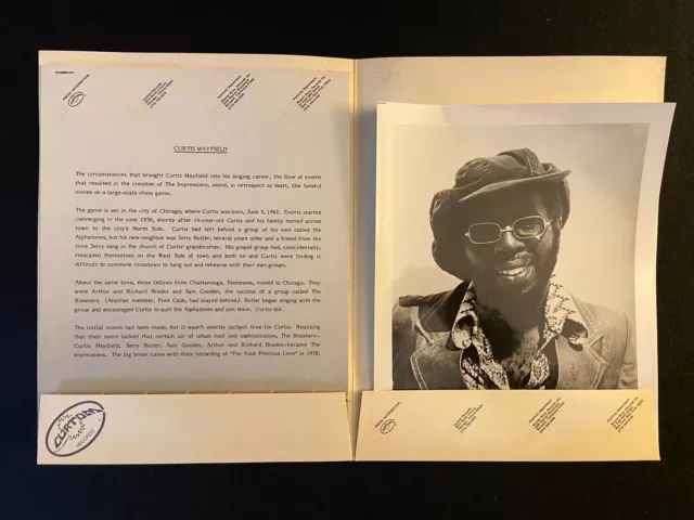 Curtis Mayfield 1978 Lp Press Kit Photos Bio Info Sheets With Folder