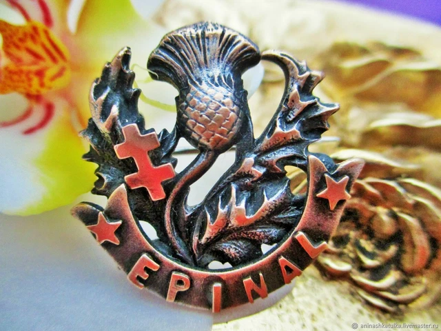Broche ancienne  Chardon d'Epinal Art Nouveau France.Antique  brooch Chardon d'E
