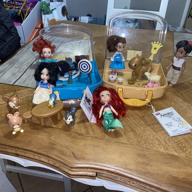 LOT 5 DISNEY Animators' Collection Mini Doll Playset Belle Beauty and