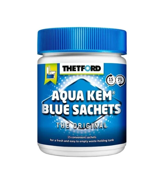2 Dosen Thetford Aqua Kem Blue Sachets - insges. 30 Stück 