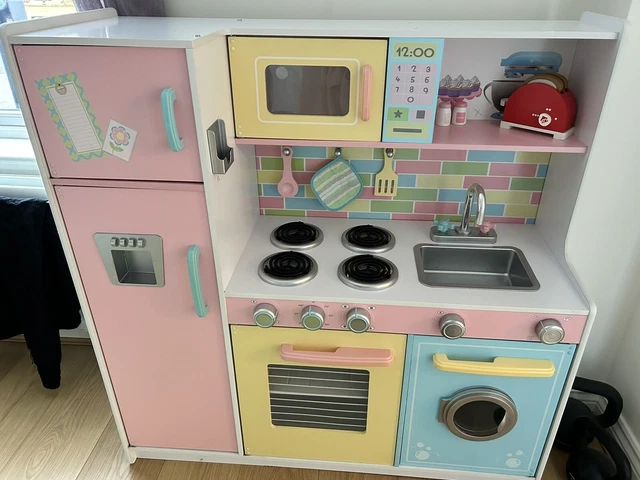 LARGE WOODEN PASTEL Play Kitchen from KidKraft 30.00 PicClick UK