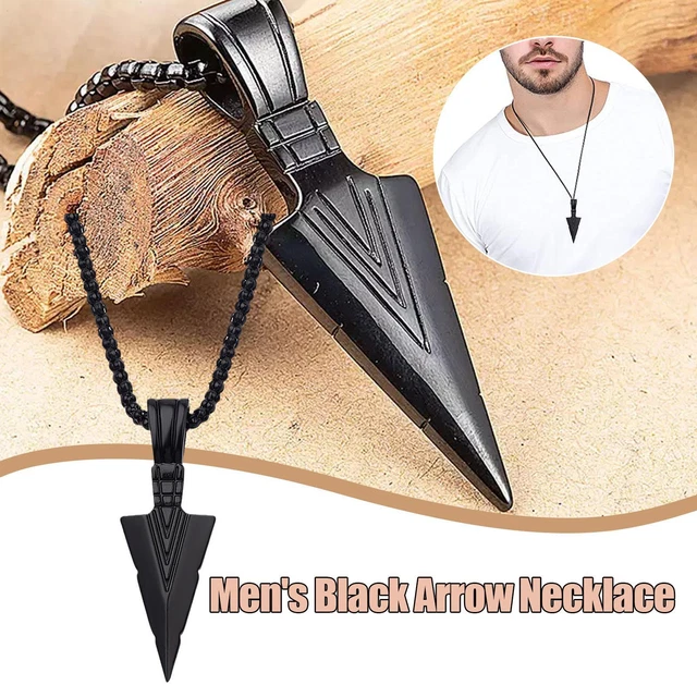 Collana Uomo Catena con Ciondolo Gioielli Hip Hop Punk Rock Nera Nuova R5