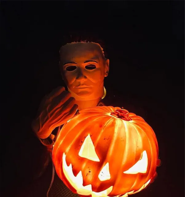 Halloween Michael Myers Light Up LED Statue Pumpkin Jack-o-Lantern Yard Decor 2