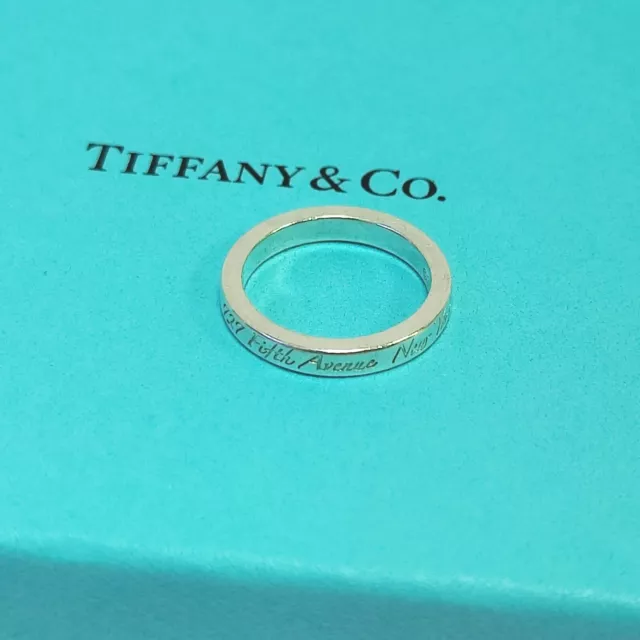 TIFFANY & CO Genuine New York Fifth Avenue Gift Idea Silver Ring Sz ...