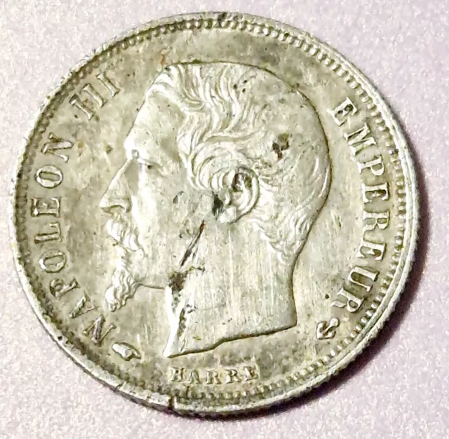 France : Rare et jolie 50 Centimes 1857 A Paris Napoléon III Argent Silver