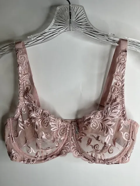 Soma Pink Underwire Unlined Lace Bra Women's Size 38C