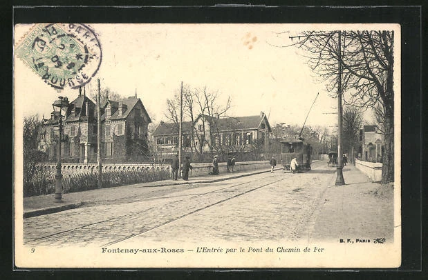 CPA Fontenay-aux-Roses, L´Entrée par le Pont du Chemin de Fer 1903