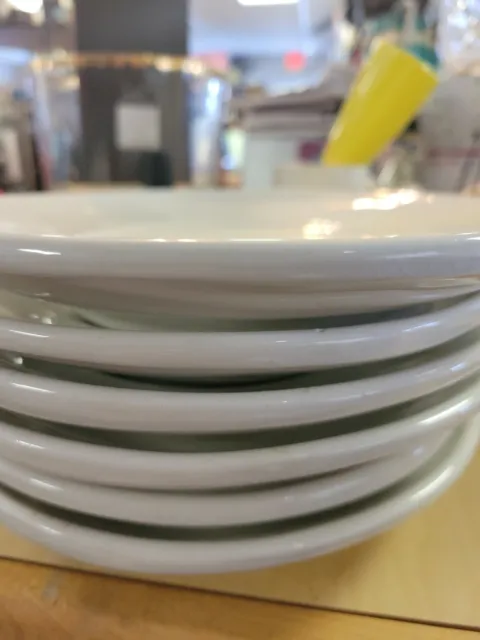 PETERMAN CO ITALIAN WHITE GLAZED POTTERY Oval Dinner Plates 10"×12" DD1 2