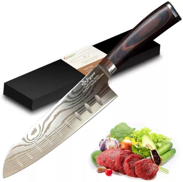 7 inch Santoku Knife Japanese Damascus Style High Carbon Stainless Steel Knife
