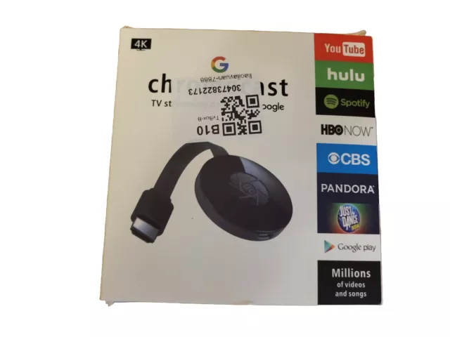 Google Chromecast 4K Digital Media Streamer NEW OPEN BOX