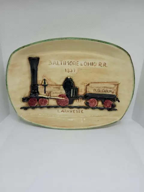 Vintage Pennsbury Pottery Railroad B & O Lafayette Plaque