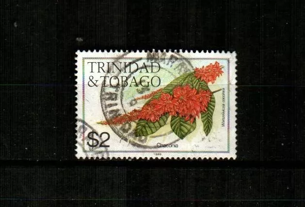 TRINIDAD & TOBAGO Scott's 404j ( 1v ) Flowers F/VF Used ( 1989 ) #2