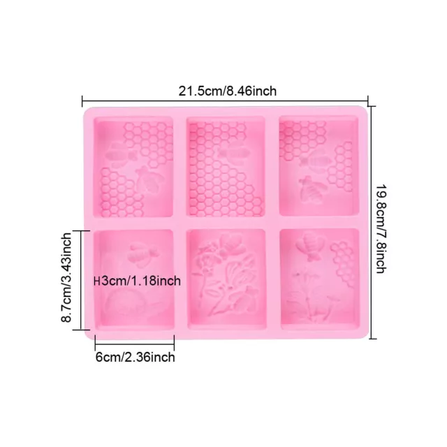 3D Rectangle Baking Bee Honeycomb Soap Mold DIY Soft Silicone Candle Cake Making