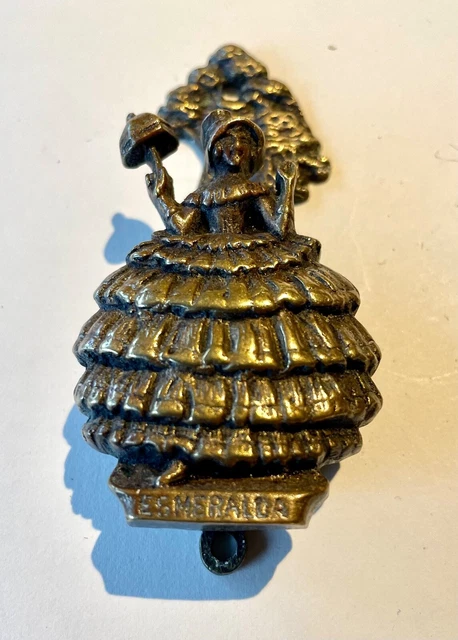 Vintage 'Esmeralda' Minature Brass Door Knocker