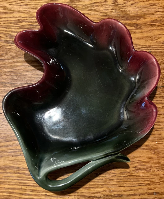 Vintage Mid Century Hull USA Large Ceramic Leaf Serving Dish