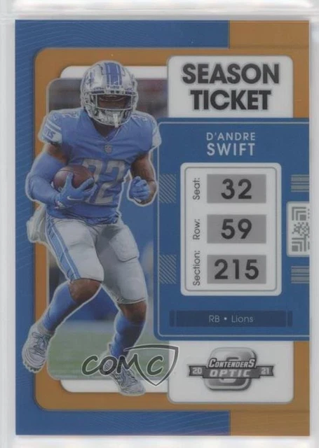 2021 Panini Contenders Optic Season Ticket Orange Prizm /50 D'Andre Swift #46