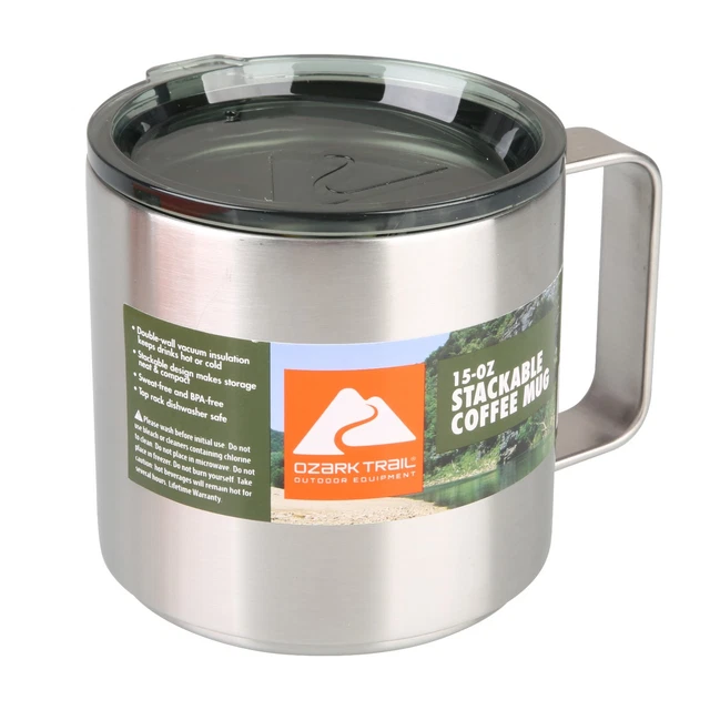 Coffee Mug Stainless Steel Vacuum Insulated Ozark Trail 15oz Travel Stackable