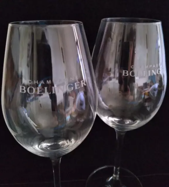 Set of 2 Bollinger Champagne Flutes Glasses 8" H 3