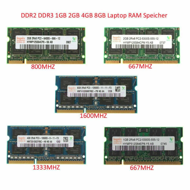 FOR HYNIX RAM 8GB 4GB 2GB 1GB PC3 RAM Laptop Kits Memory DDR2 DDR3 @ES EUR 3,62 FR