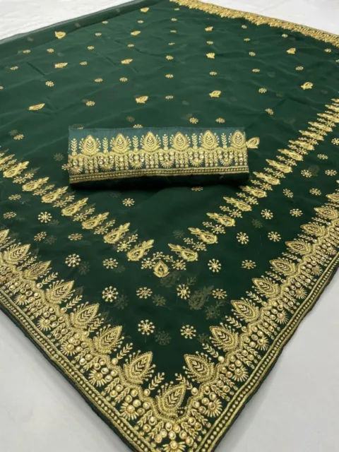 Indiano Bollywood Sari Festa Abbigliamento Asiatico Donna Pakistano Sposa Design